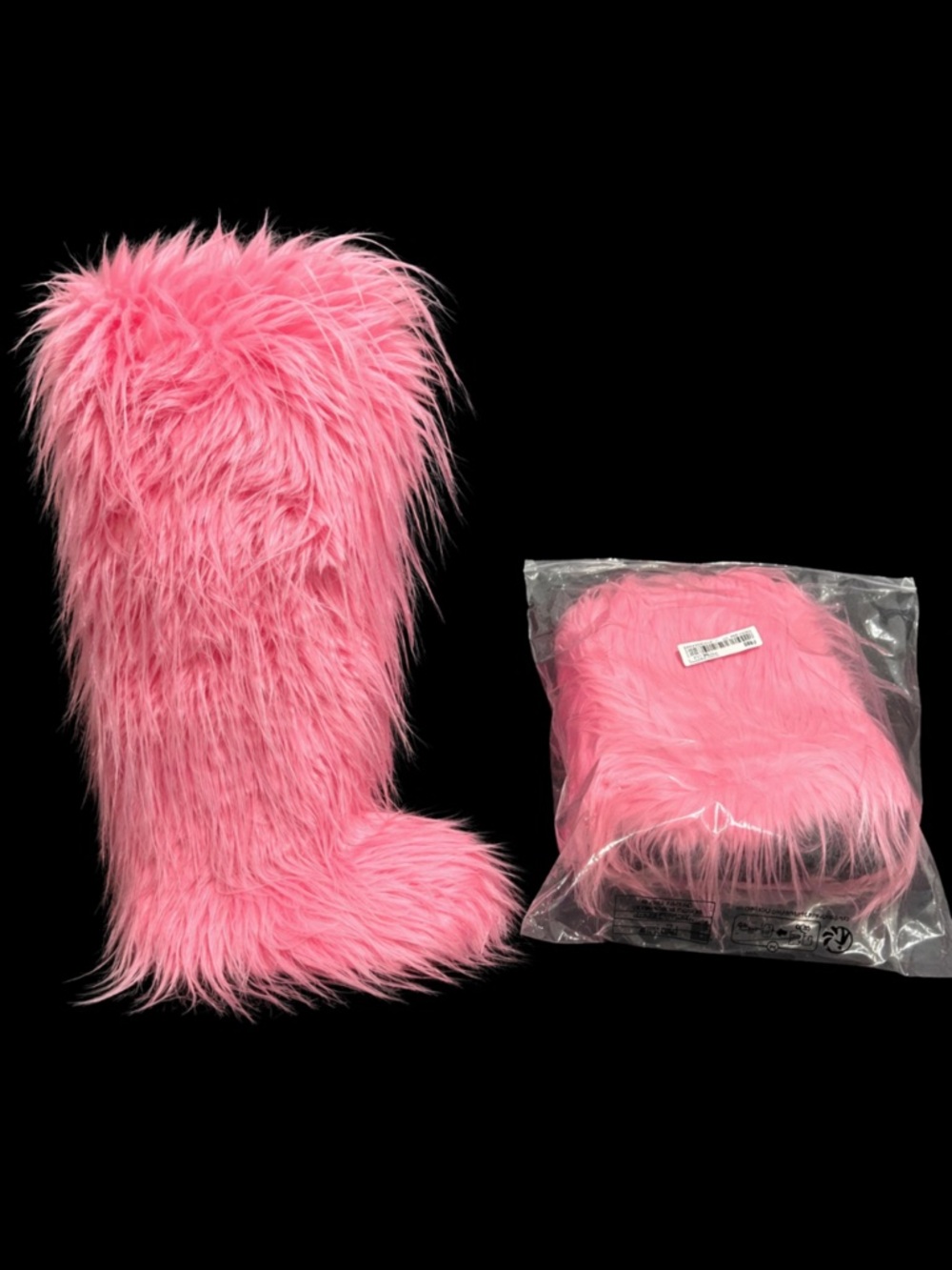 Fashion Nova Pink Faux Fur Over-the-Knee Boots
